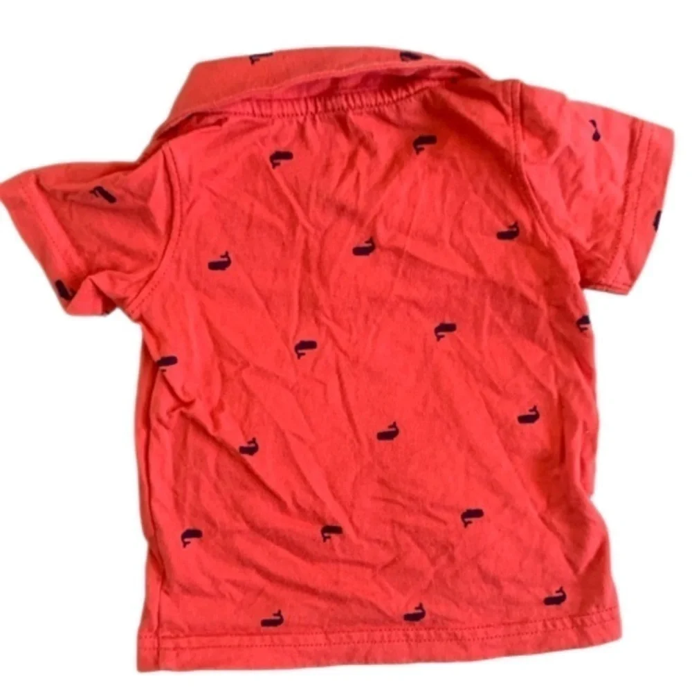 Carters Whale Pink Salmon Short Sleeve Shirt